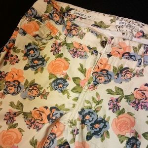Jeans Hot Kiss 10 pink flowers skinny lily